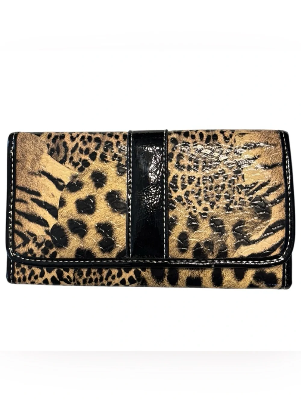 🐆 Vintage Y2K Mixed Animal Print Patent Wallet 🐅
